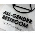 Número de casa de alivio 3D acrílico con cartel de braille